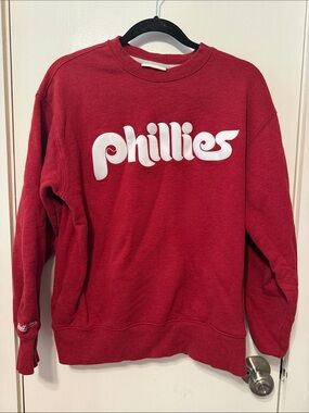 Mitchell & Ness Red Phillies Crewneck Sweatshirt